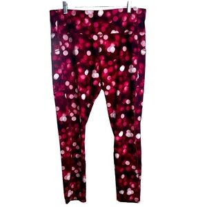 Avia Red  Ombré Bubbles Athletic Leggings. With side Pockets.